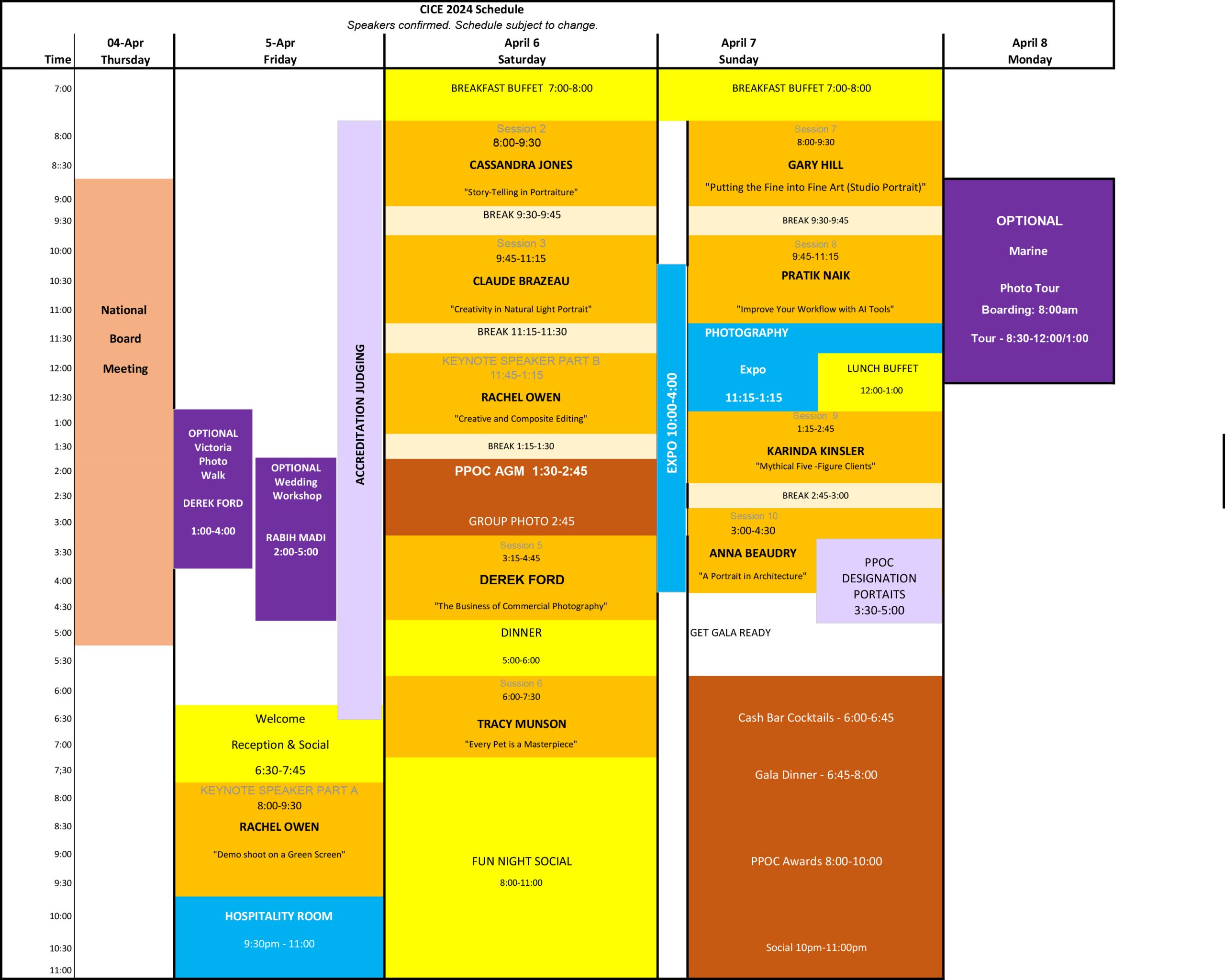 Program Schedule Canadian Imaging Conference & Expo